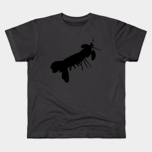 Peacock mantis shrimp (Odontodactylus scyllarus) silhouette Kids T-Shirt